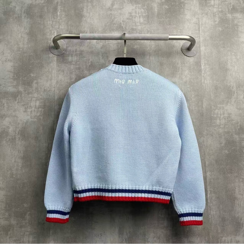 🚩steal Authentic Miumiu Disney Light Blue Mickey Mouse Knit Sweater - Picture 3 of 4